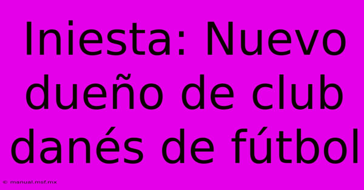 Iniesta: Nuevo Dueño De Club Danés De Fútbol