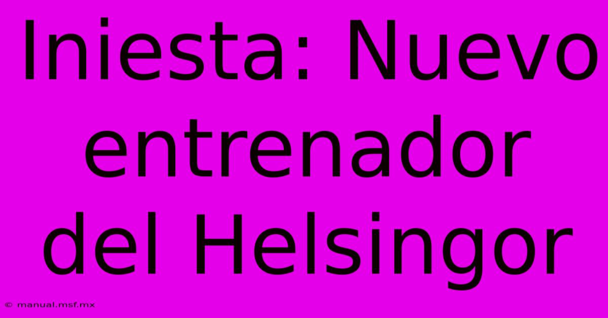 Iniesta: Nuevo Entrenador Del Helsingor 