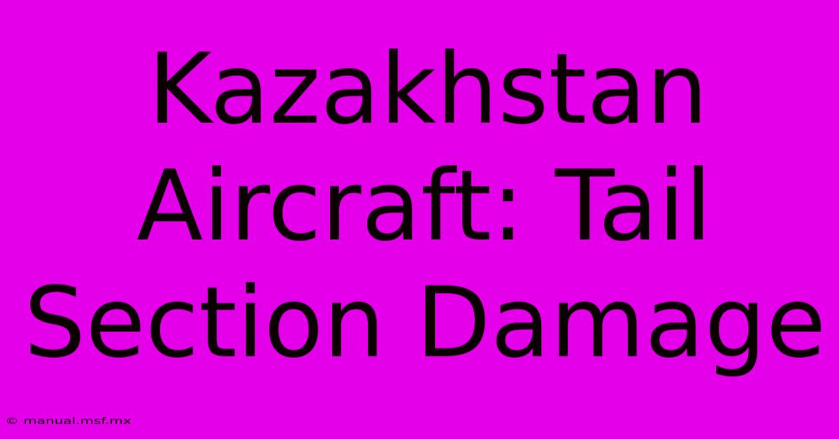 Kazakhstan Aircraft: Tail Section Damage