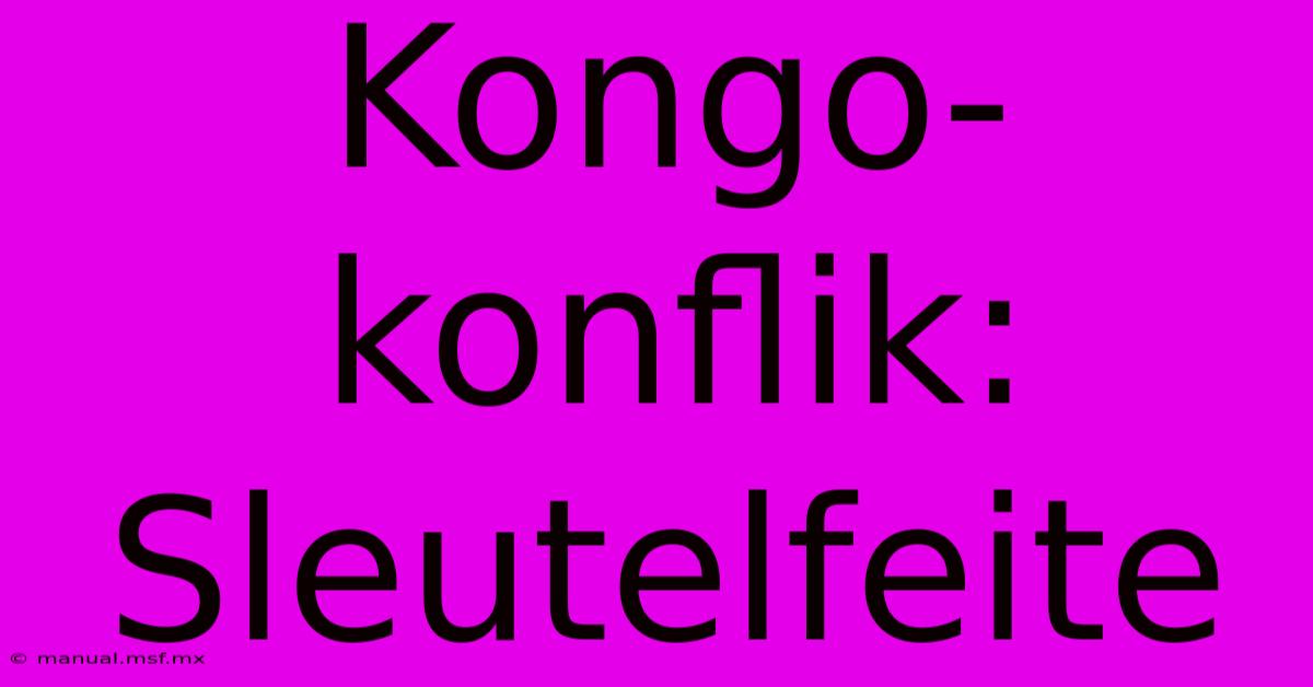 Kongo-konflik: Sleutelfeite