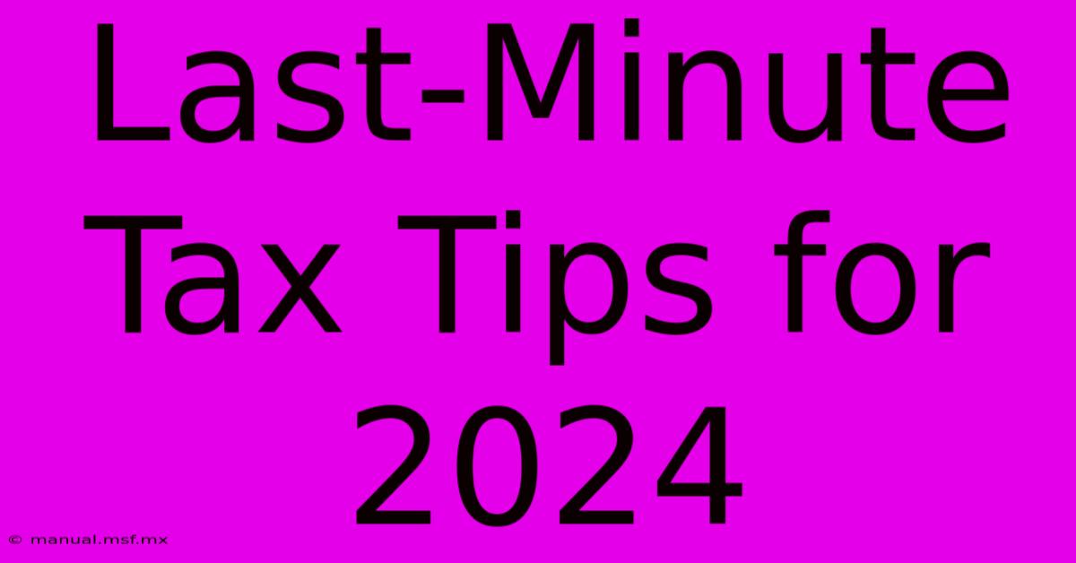 Last-Minute Tax Tips For 2024