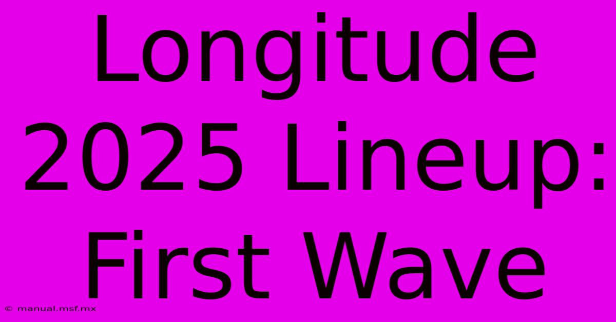 Longitude 2025 Lineup: First Wave