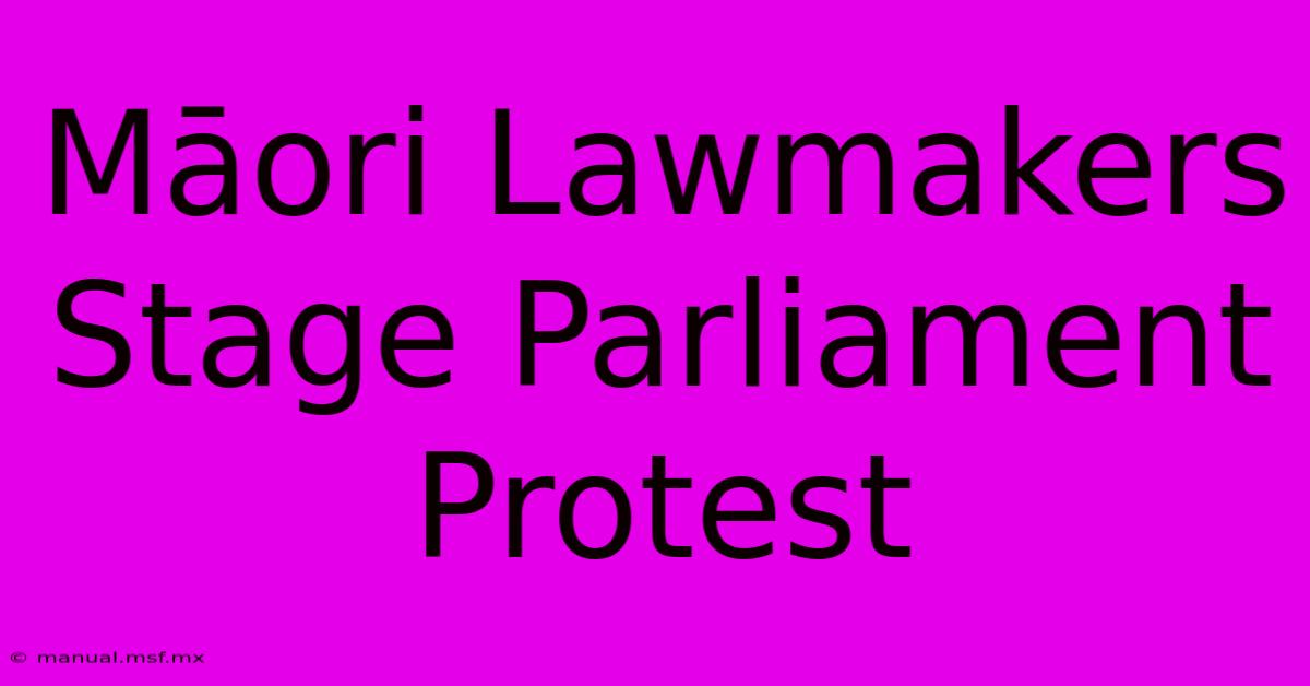 Māori Lawmakers Stage Parliament Protest