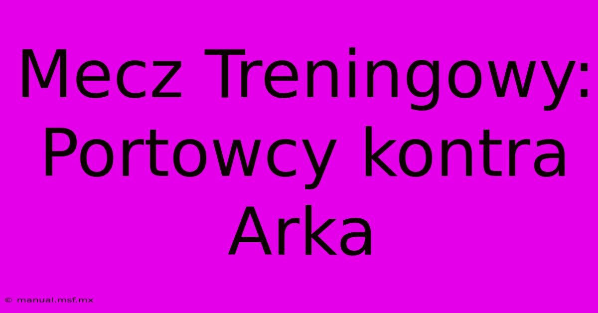 Mecz Treningowy: Portowcy Kontra Arka