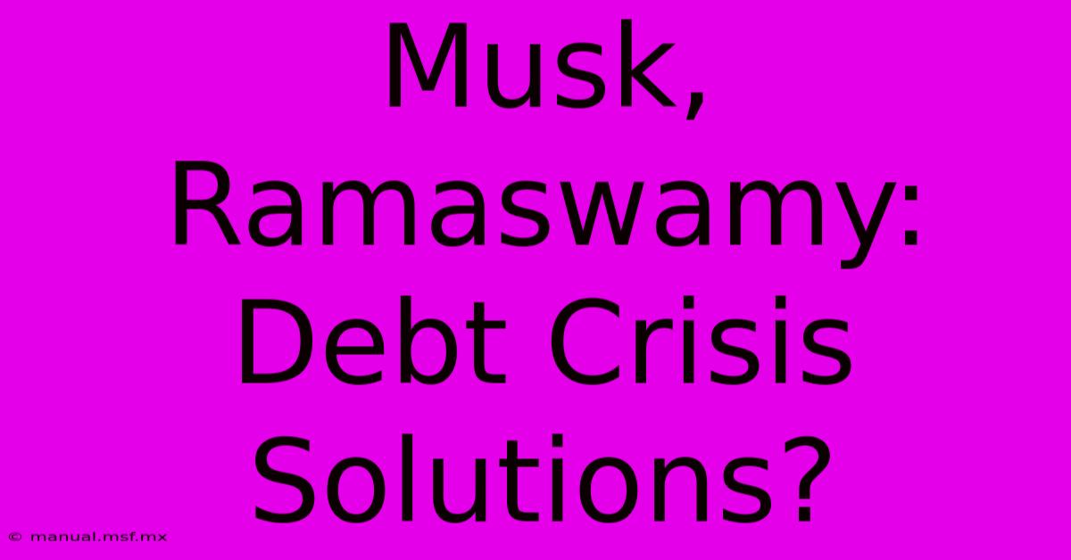 Musk, Ramaswamy: Debt Crisis Solutions?