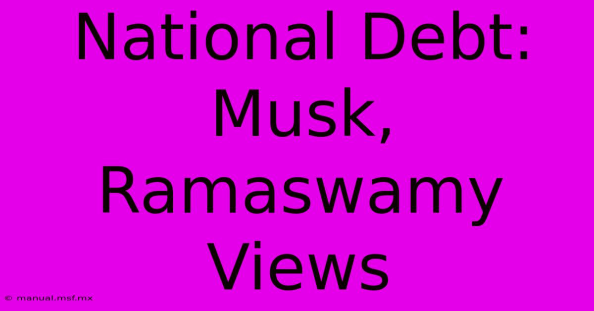 National Debt: Musk, Ramaswamy Views