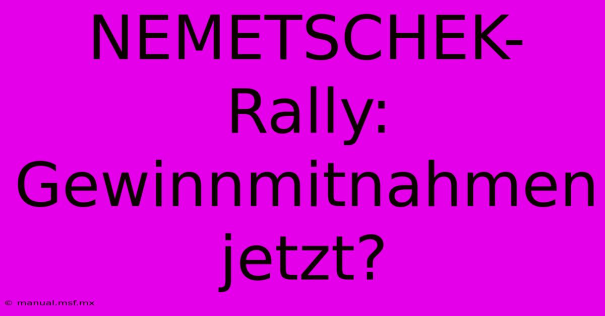 NEMETSCHEK-Rally: Gewinnmitnahmen Jetzt?