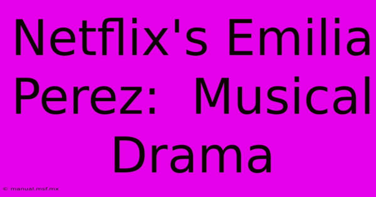 Netflix's Emilia Perez:  Musical Drama