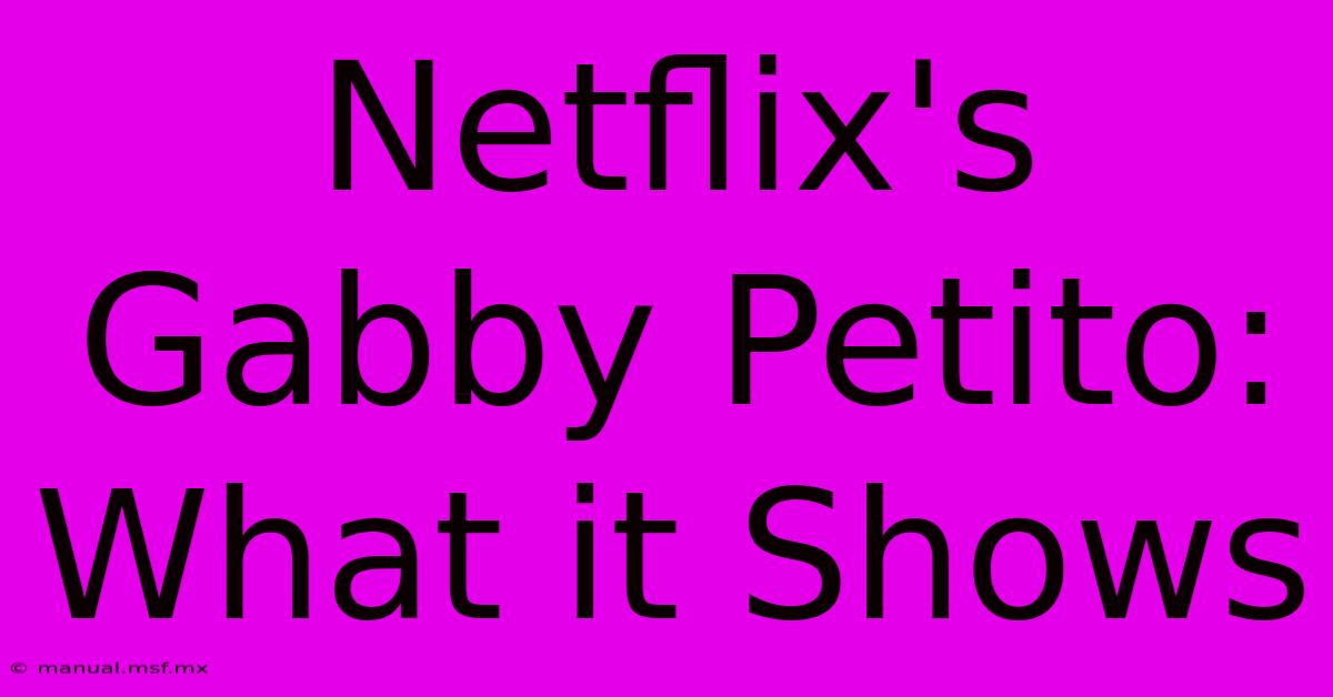 Netflix's Gabby Petito: What It Shows