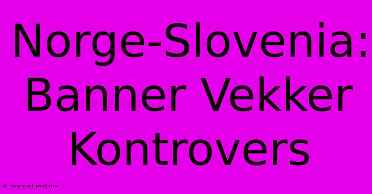 Norge-Slovenia: Banner Vekk‍er Kontrovers