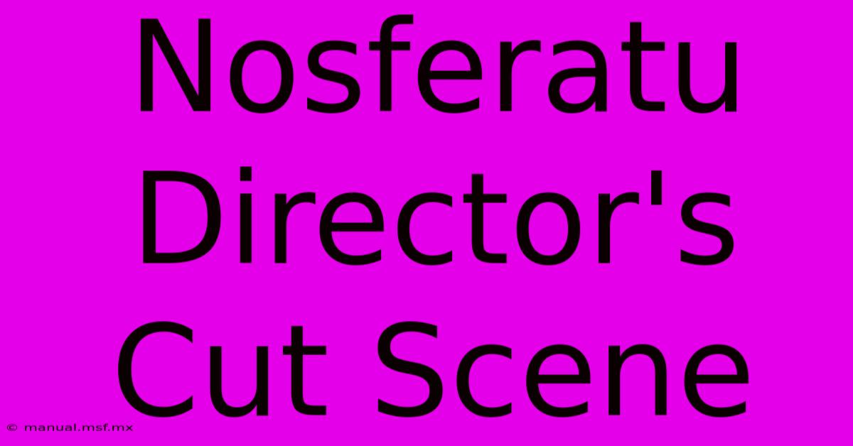 Nosferatu Director's Cut Scene