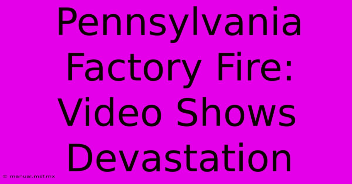 Pennsylvania Factory Fire: Video Shows Devastation