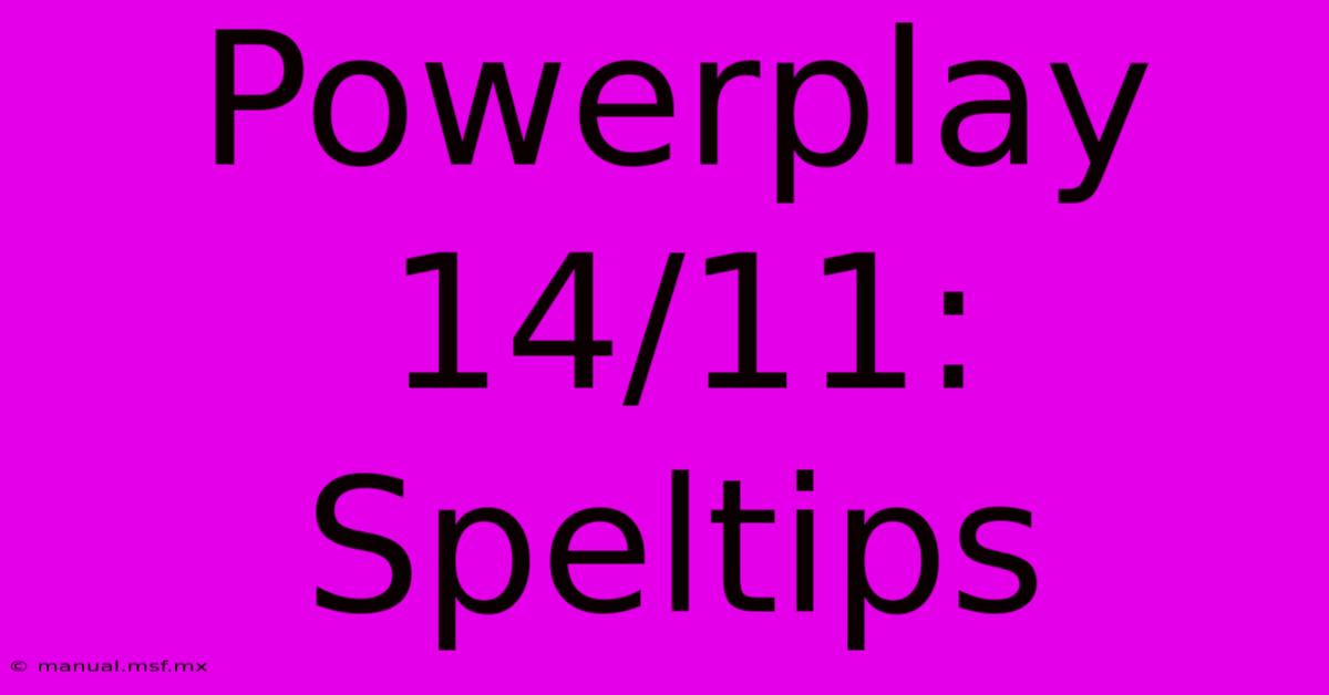 Powerplay 14/11: Speltips