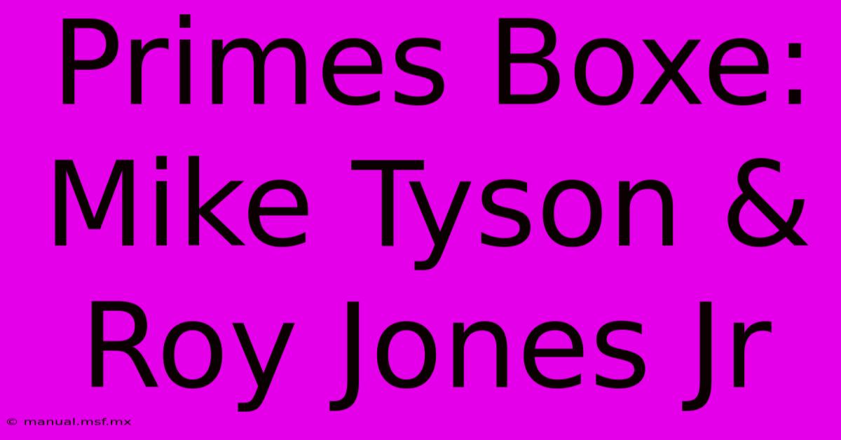 Primes Boxe: Mike Tyson & Roy Jones Jr