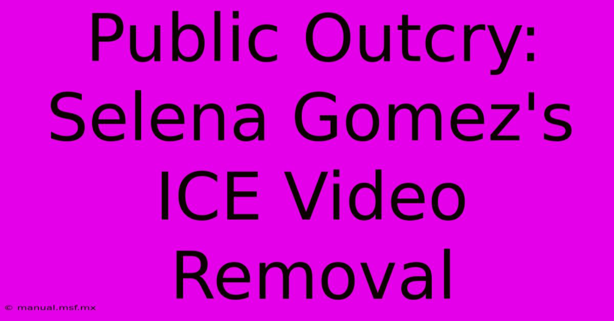 Public Outcry: Selena Gomez's ICE Video Removal