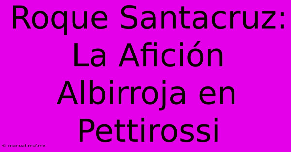 Roque Santacruz: La Afición Albirroja En Pettirossi