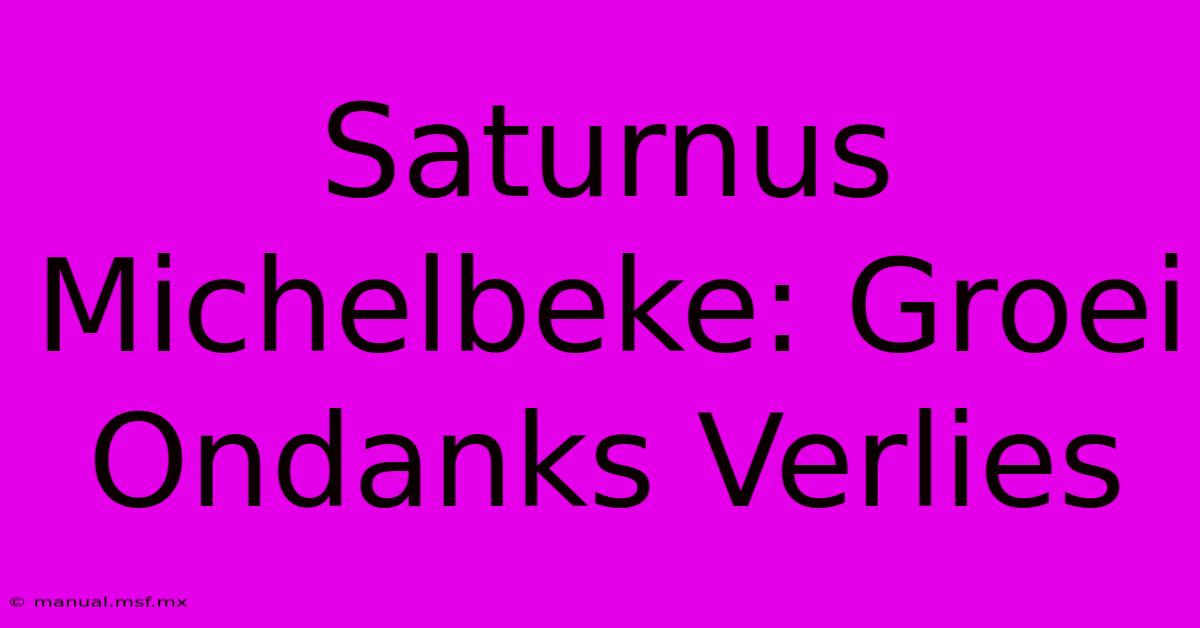 Saturnus Michelbeke: Groei Ondanks Verlies