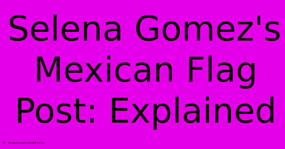 Selena Gomez's Mexican Flag Post: Explained