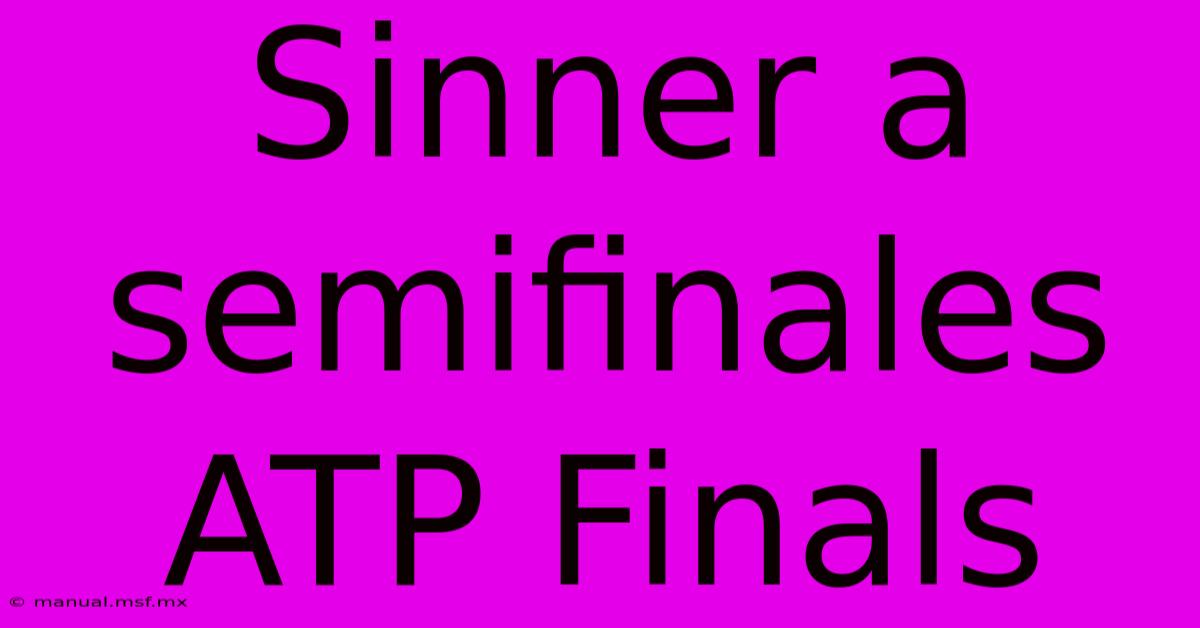 Sinner A Semifinales ATP Finals