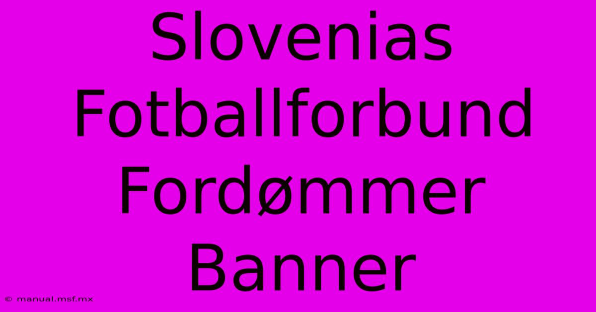 Slovenias Fotballforbund Fordømmer Banner