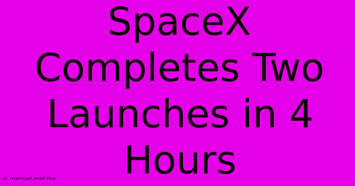 SpaceX Completes Two Launches In 4 Hours