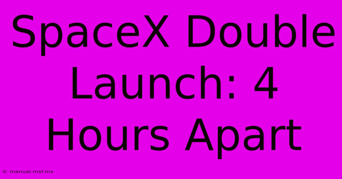 SpaceX Double Launch: 4 Hours Apart