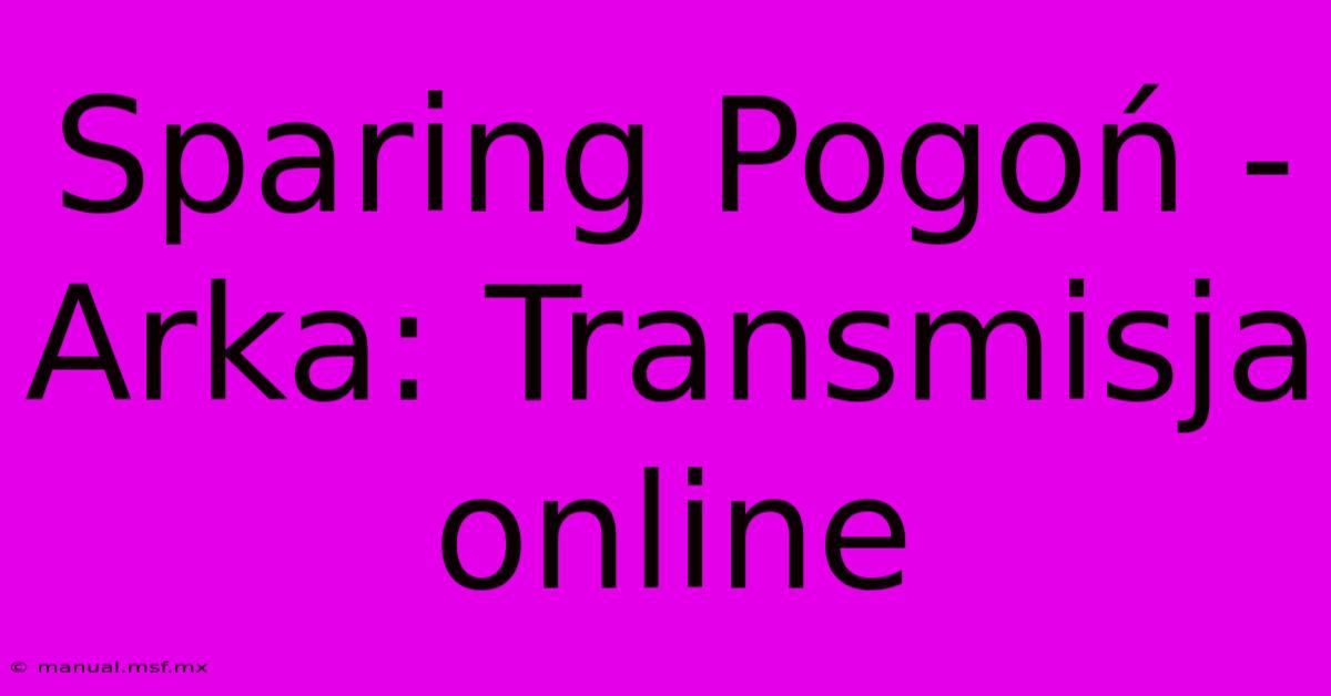 Sparing Pogoń - Arka: Transmisja Online