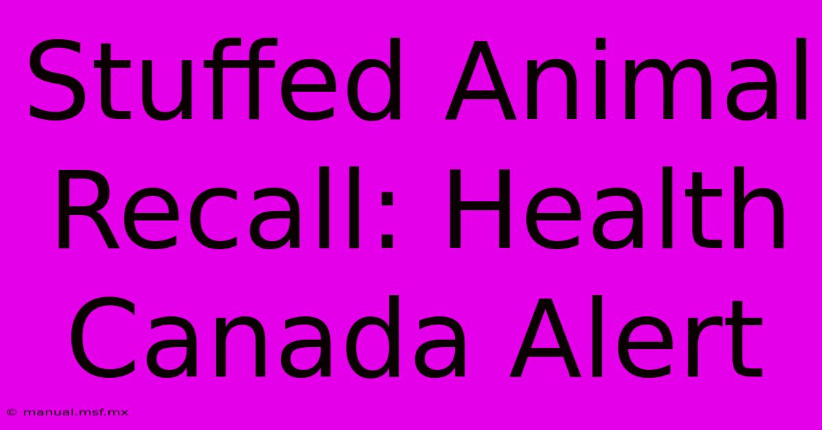 Stuffed Animal Recall: Health Canada Alert