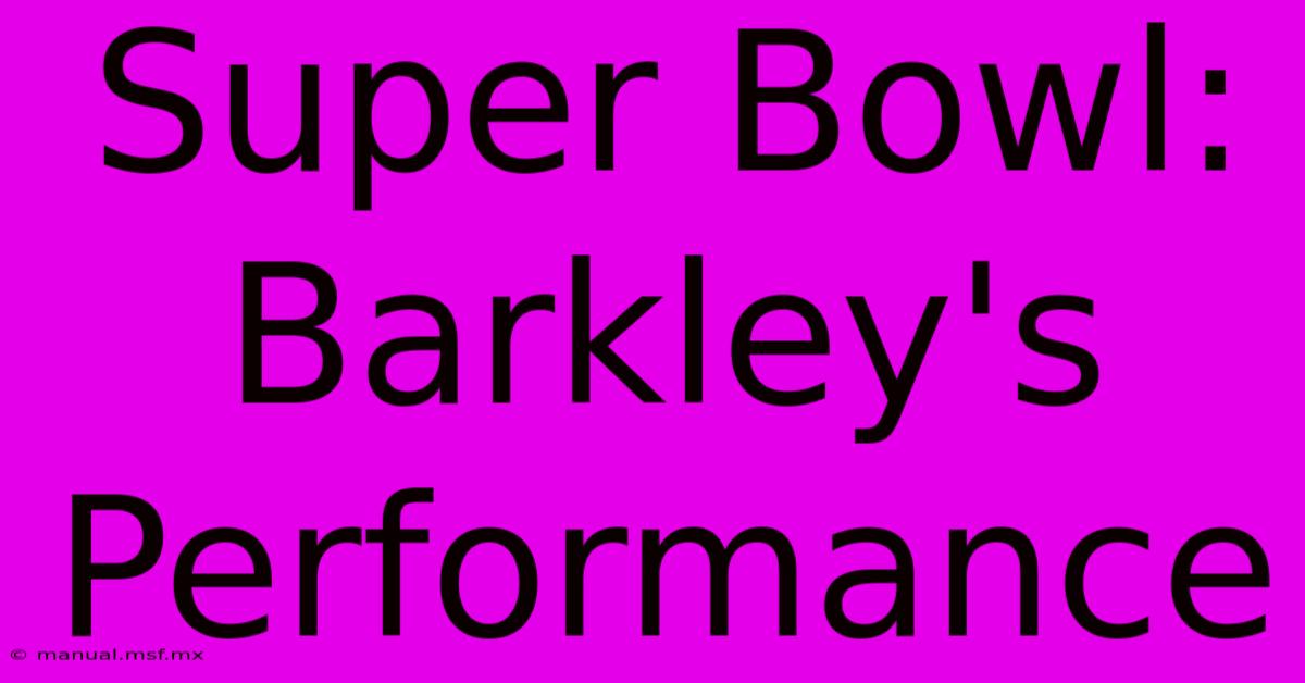 Super Bowl: Barkley's Performance