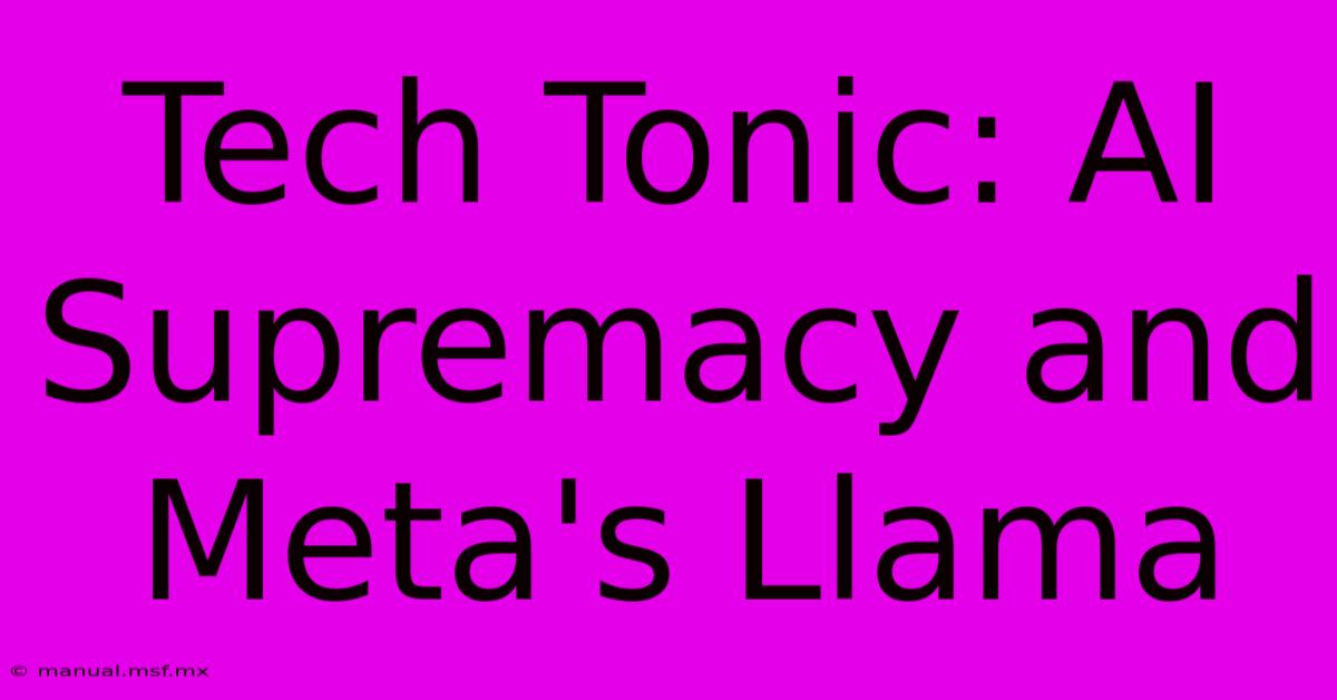 Tech Tonic: AI Supremacy And Meta's Llama