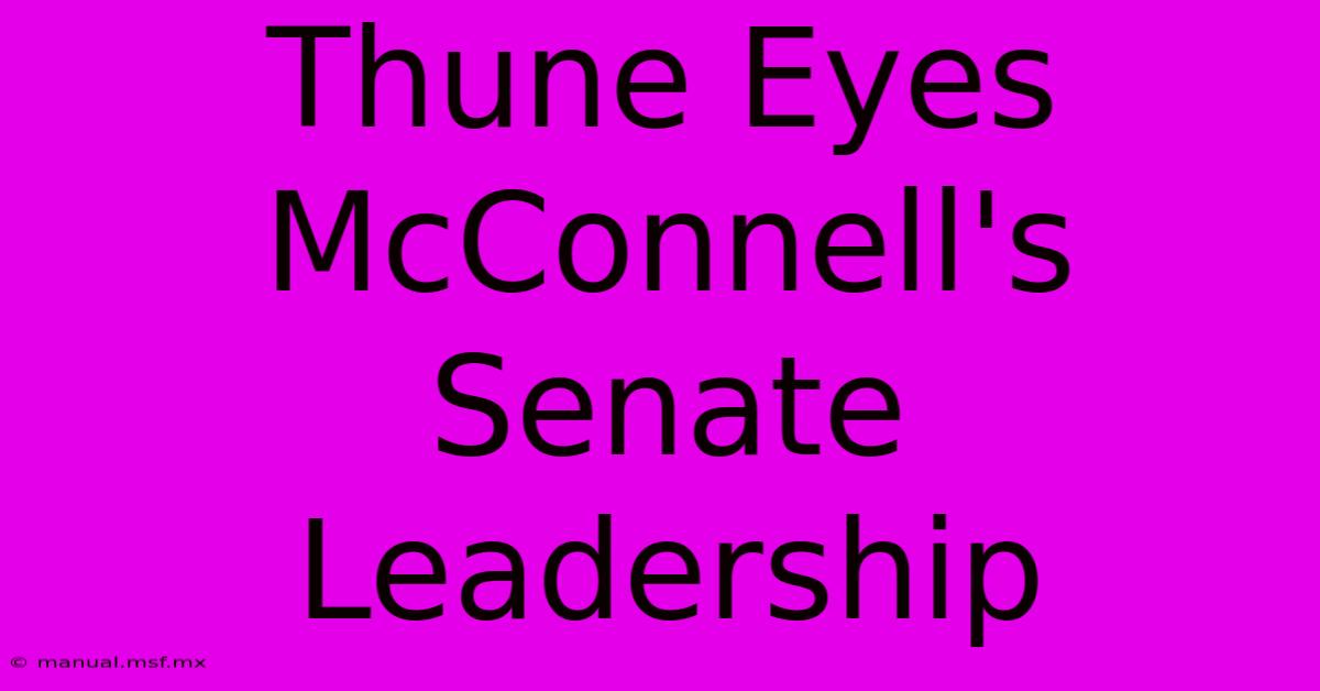 Thune Eyes McConnell's Senate Leadership