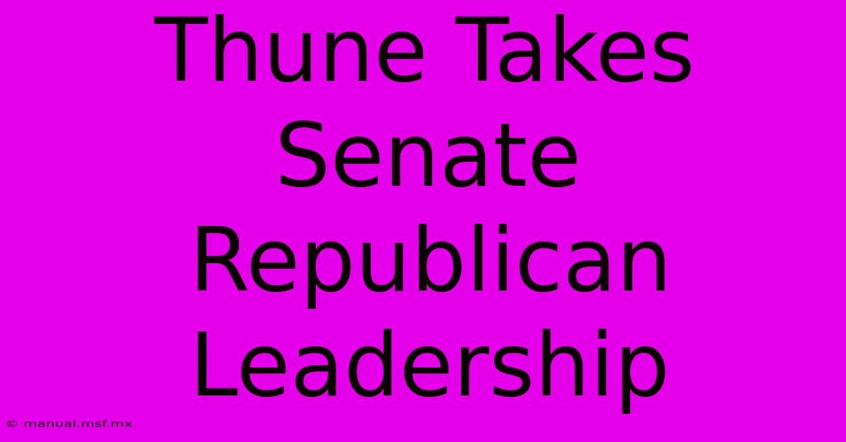 Thune Takes Senate Republican Leadership