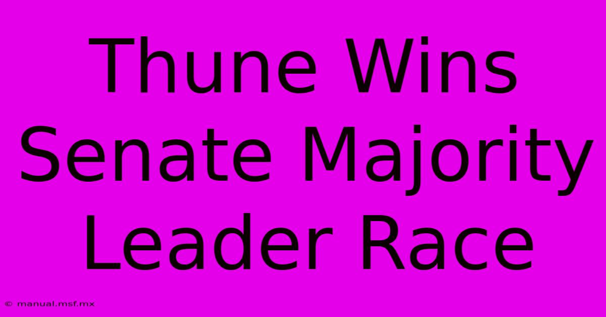 Thune Wins Senate Majority Leader Race