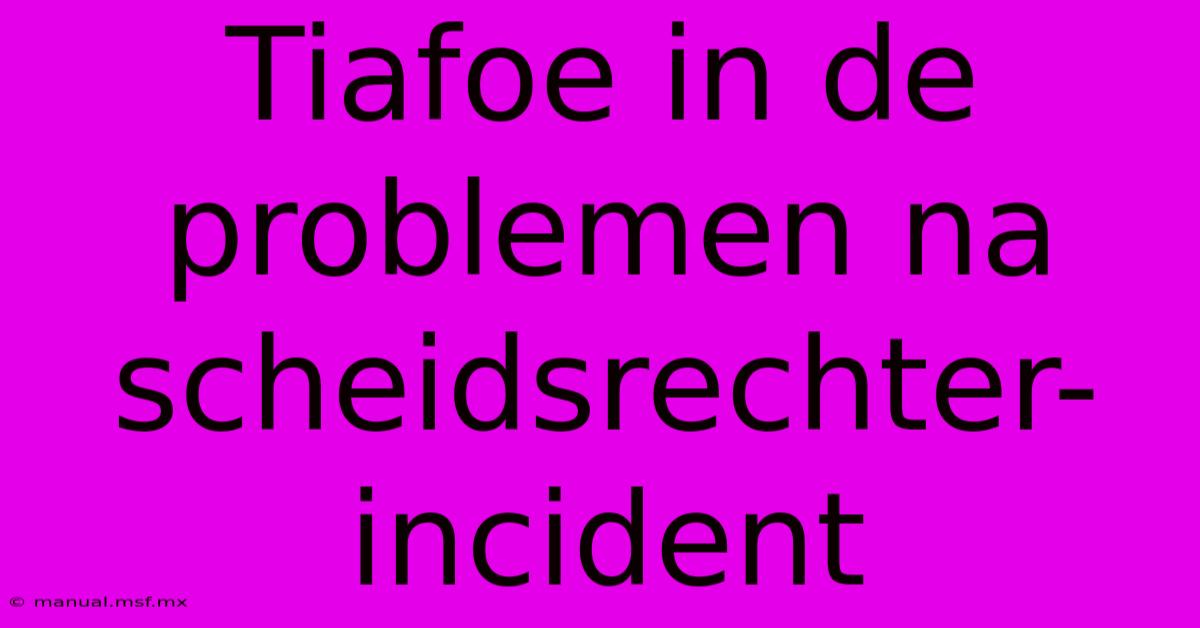 Tiafoe In De Problemen Na Scheidsrechter-incident 