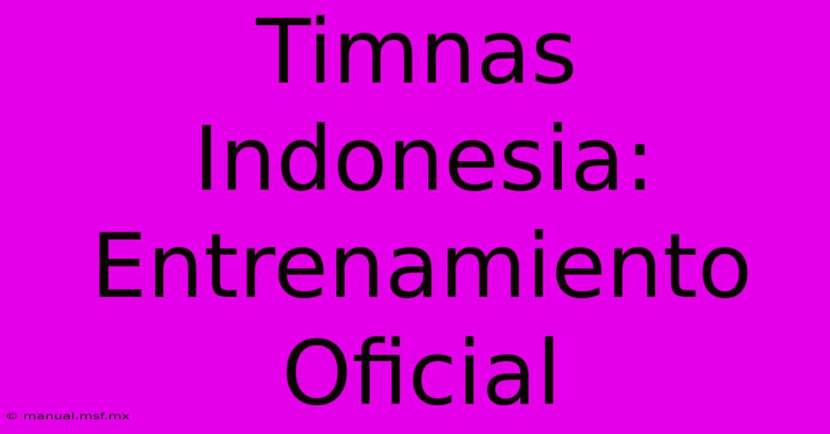 Timnas Indonesia: Entrenamiento Oficial