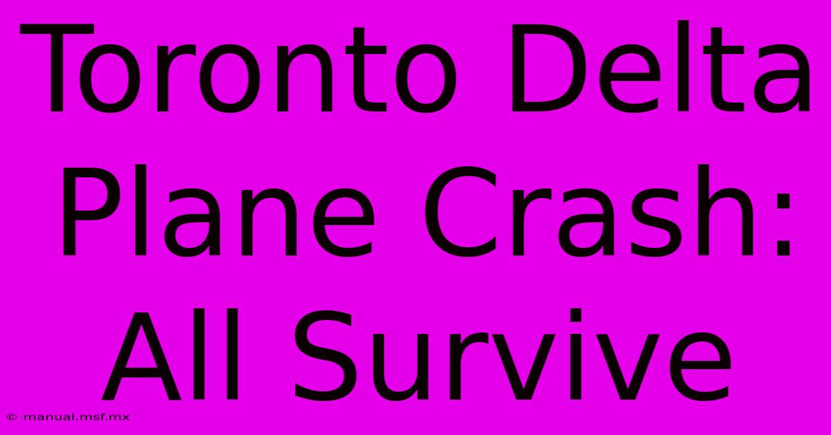 Toronto Delta Plane Crash: All Survive