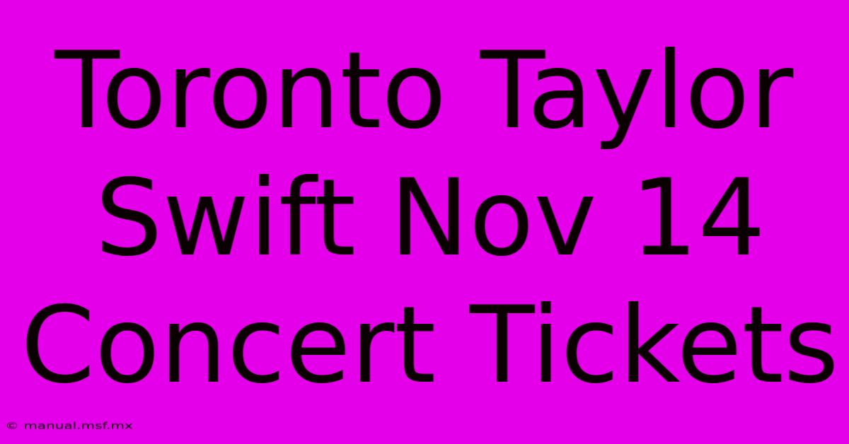 Toronto Taylor Swift Nov 14 Concert Tickets