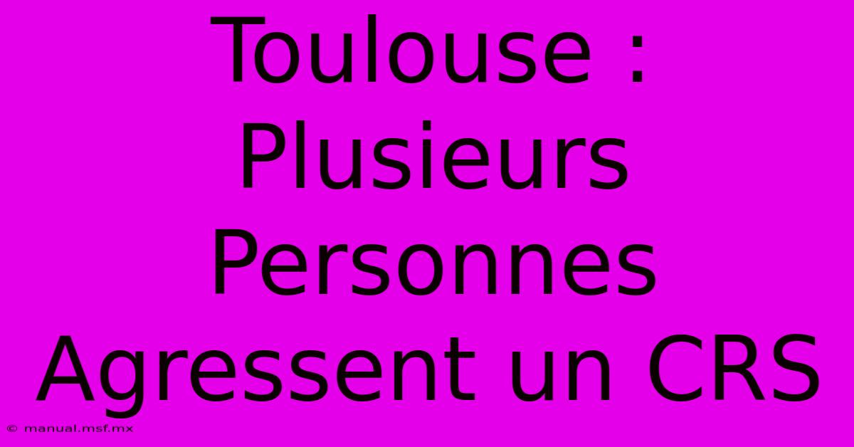 Toulouse : Plusieurs Personnes Agressent Un CRS