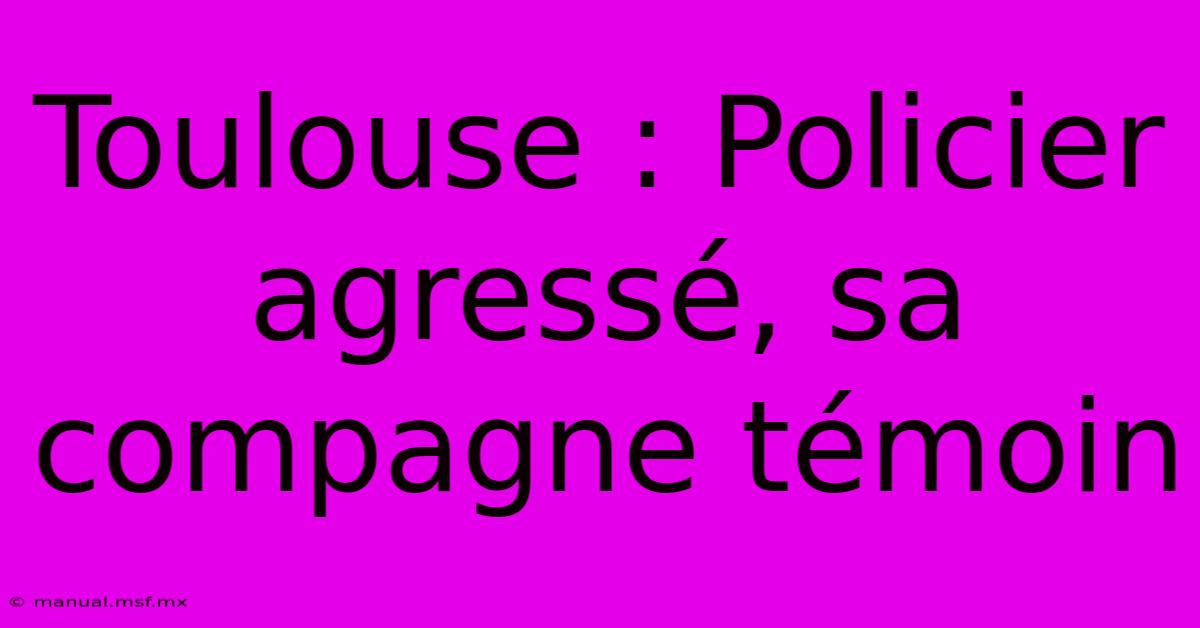 Toulouse : Policier Agressé, Sa Compagne Témoin 