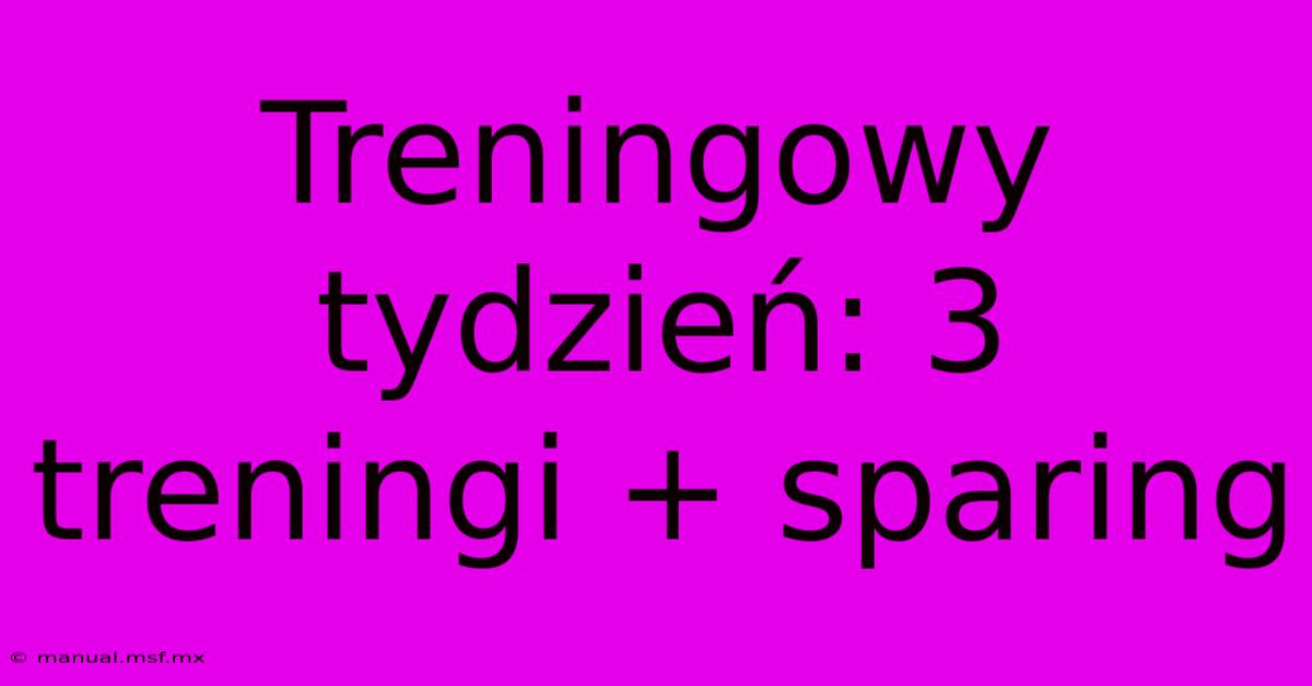 Treningowy Tydzień: 3 Treningi + Sparing