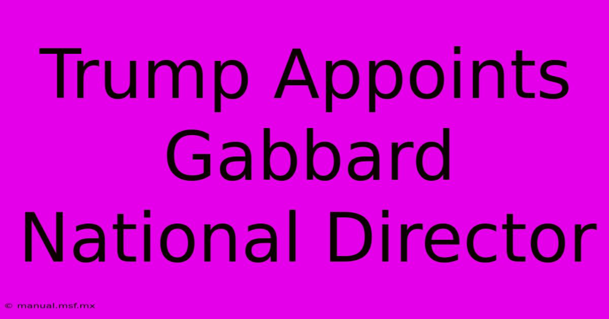 Trump Appoints Gabbard National Director 