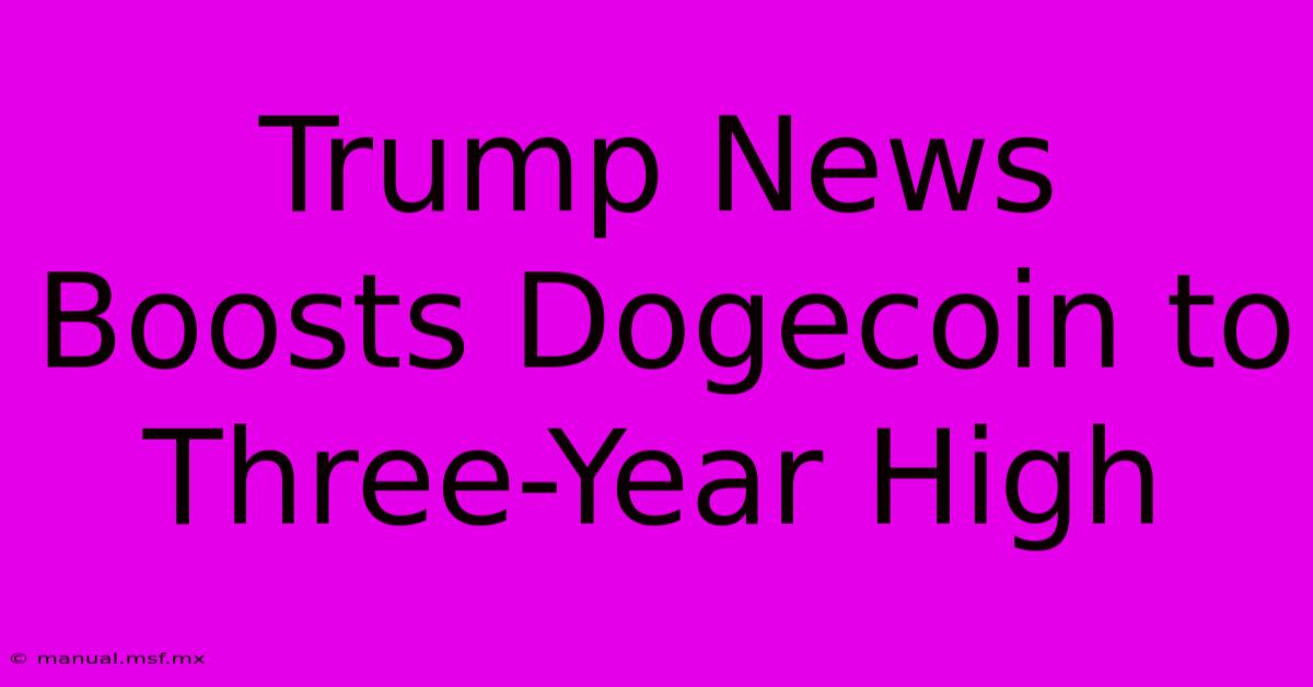 Trump News Boosts Dogecoin To Three-Year High