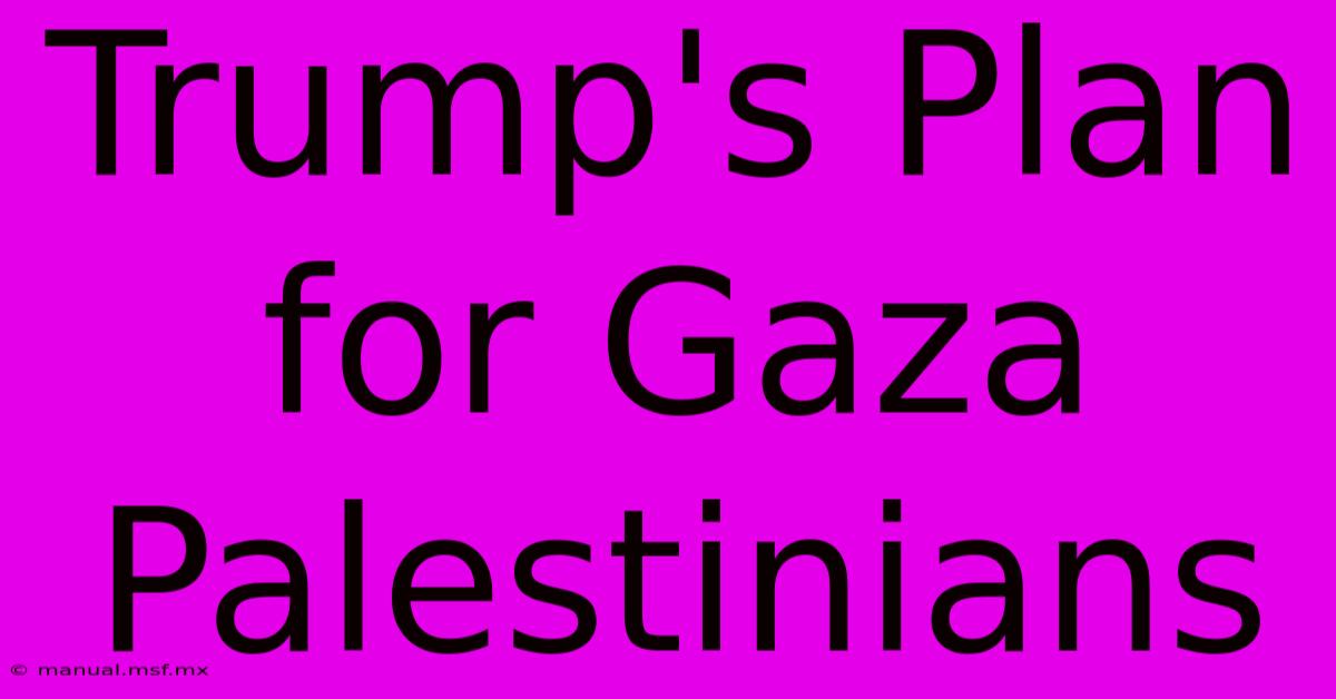 Trump's Plan For Gaza Palestinians