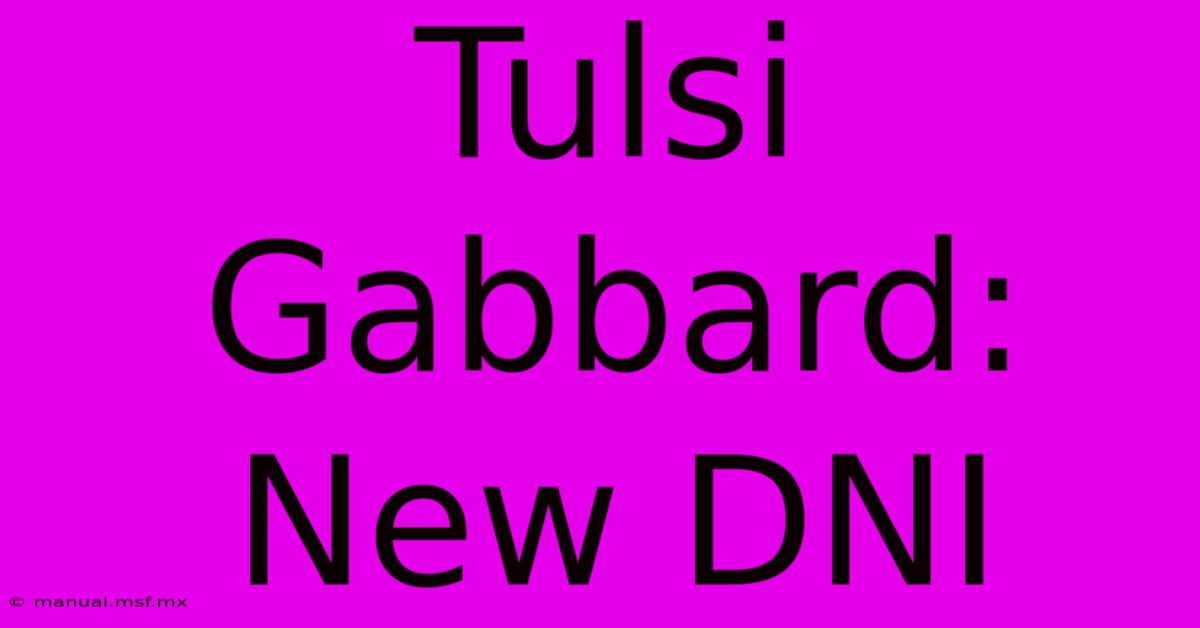 Tulsi Gabbard: New DNI