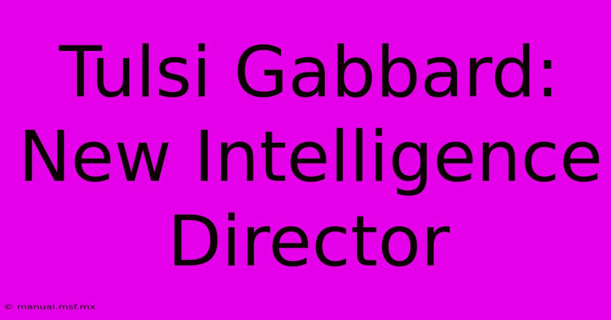 Tulsi Gabbard: New Intelligence Director