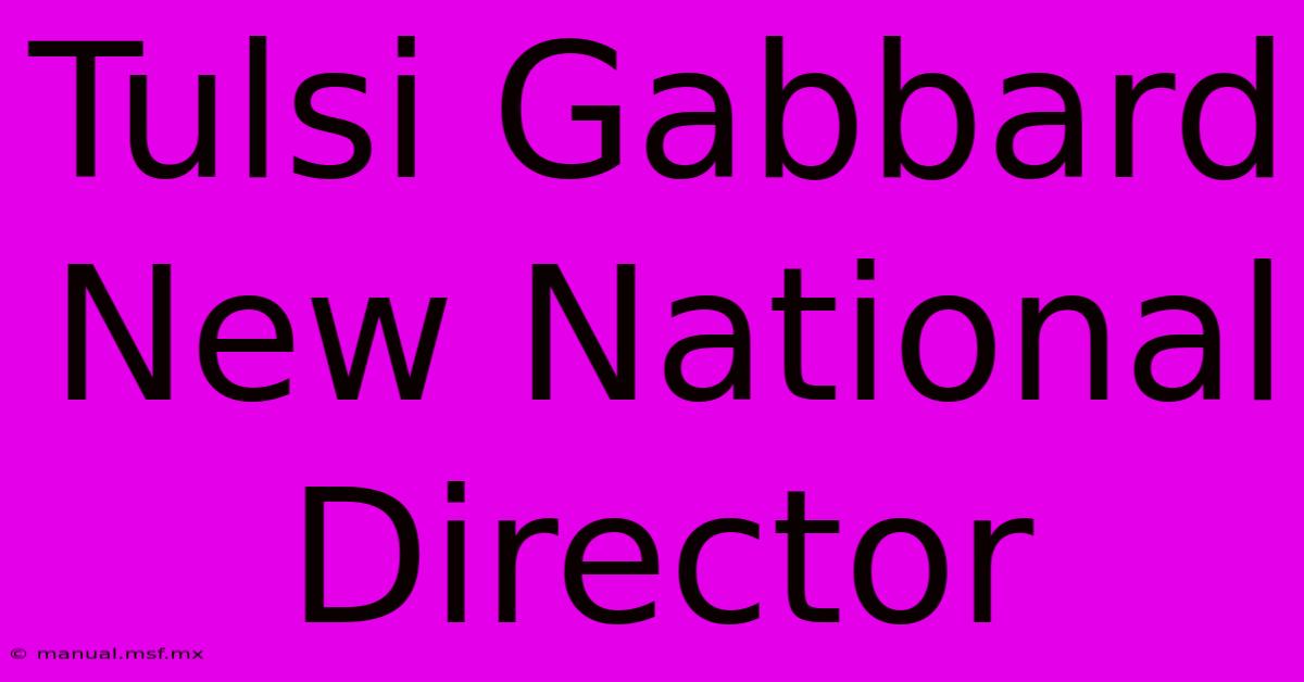 Tulsi Gabbard New National Director 