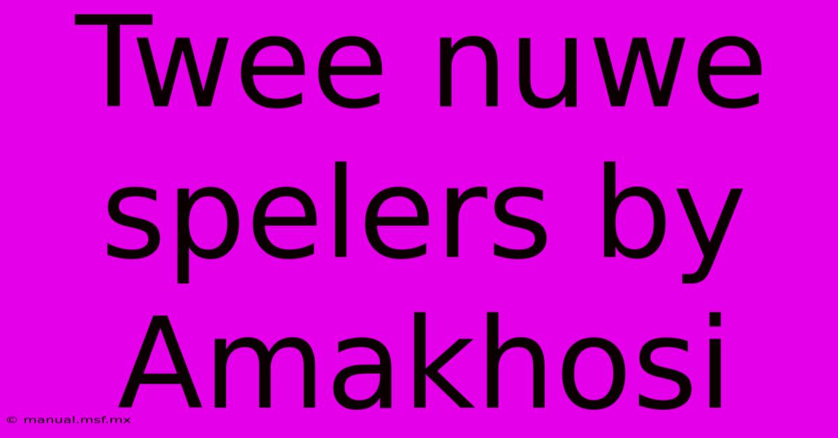 Twee Nuwe Spelers By Amakhosi