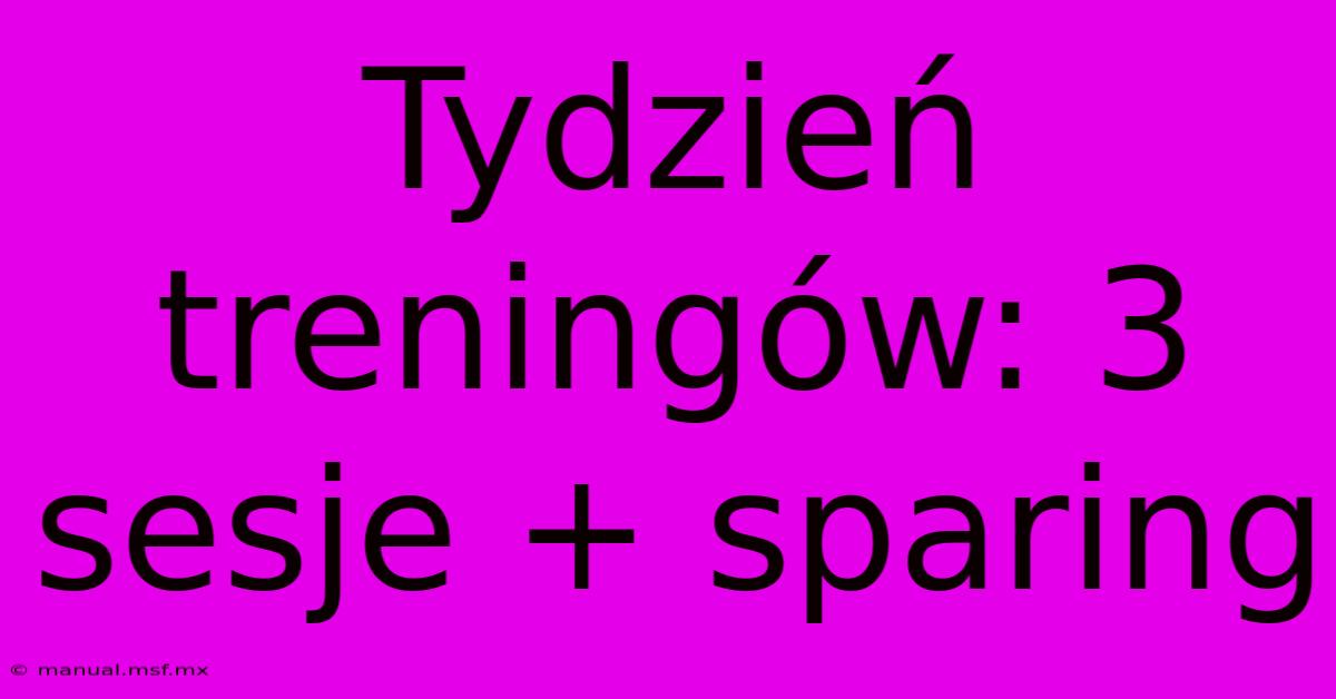 Tydzień Treningów: 3 Sesje + Sparing