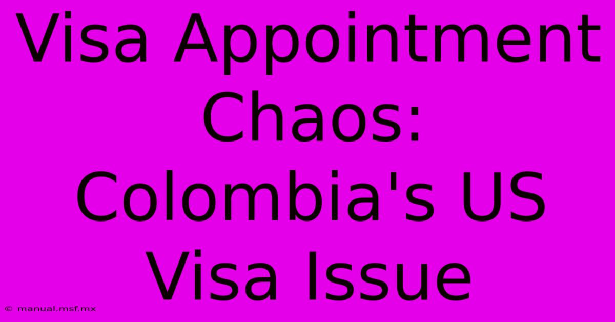 Visa Appointment Chaos: Colombia's US Visa Issue