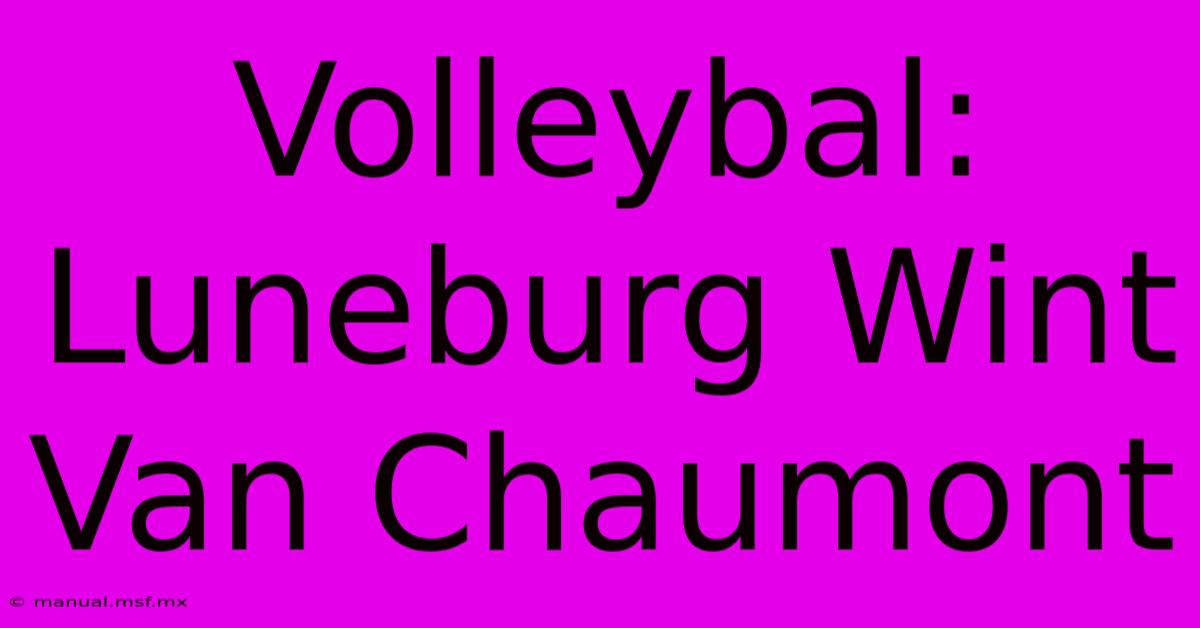 Volleybal: Luneburg Wint Van Chaumont